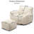 Giant Plush Bean Bag Chair with Armrests and Footstool - Comfy Beige Beanbag Chaise Lounge for Adults and Kids, Indoor & Outdoor Use-1090592786
