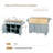 Blue Kitchen Cart With Adjustable Storage & Drop, 5 Wheels, Island 3 Drawers For Functional Living Space-1897282129