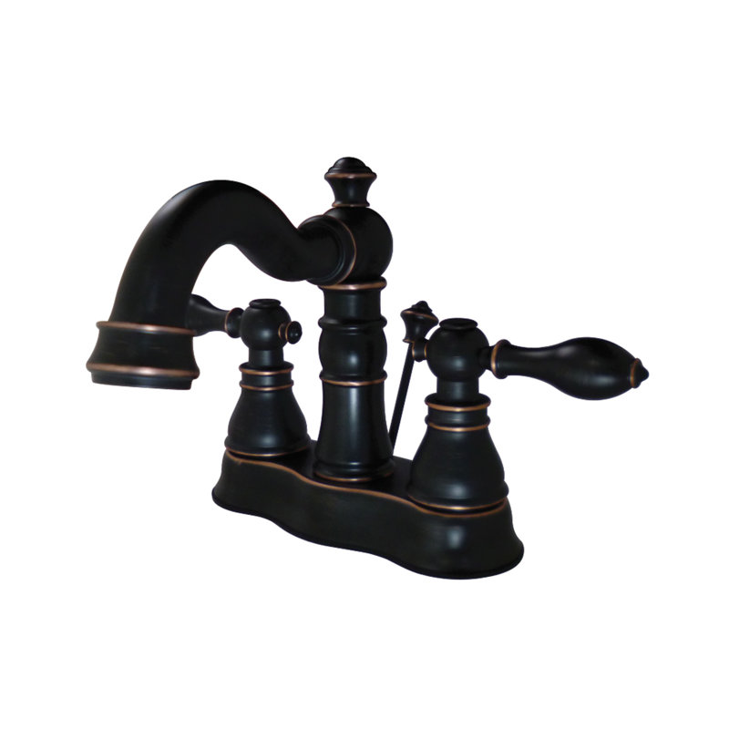 Kingston Brass American Classic Two-Handle 3-Hole Deck Mount 4" Centerset Bathroom Faucet with Pop-Up Drain, Naples Bronze