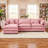 110'' Wide L-Shaped Living room sofa, Modular Sectional Sofa, 4 Seater Sofa Comfy Cloud Couch Chenille Upholstered Sofa with Ottoman,Pink-1296493149