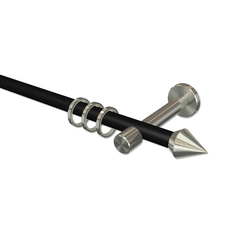 Richwood Adjustable 1.6cm Single Curtain Pole, 5cm H x 480cm W x 11cm D