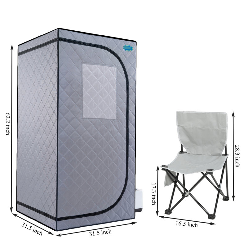 Grey Mini Plus Portable Steam - Home Spa Tent With Generator, Remote. Easy To Assemble. Rapidly Heat. . Waterproof & Insulating. Chair. 360 Flow. System. Enhance Skin Glow Gen, Foldable Seat. Simple