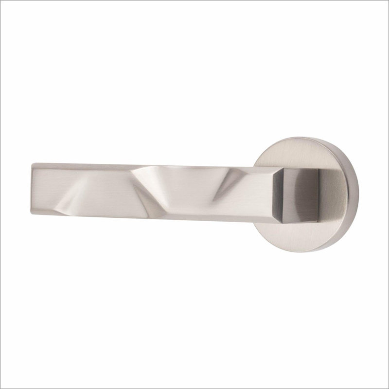  Modern Nova Euro Lock Door Handles in Satin Nickel Finish with 70mm Key and Thumbturn Barrell