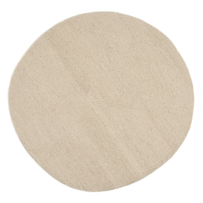 Handgefertigter Teppich Pinney aus Wolle in Beige