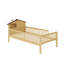 Lit plateforme en bois avec tête de lit en forme de maison et DEL-932736134-932736135