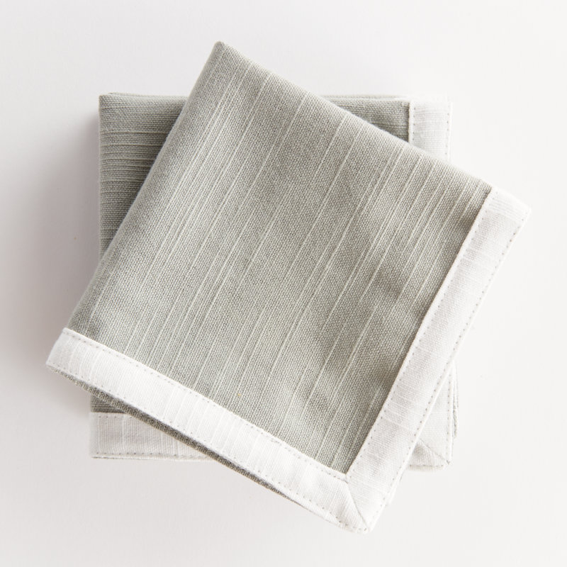 Meadowood Cotton Square Napkins, Sage Green