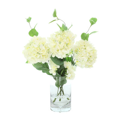 Hydrangea Floral Arrangement in Glass Vase