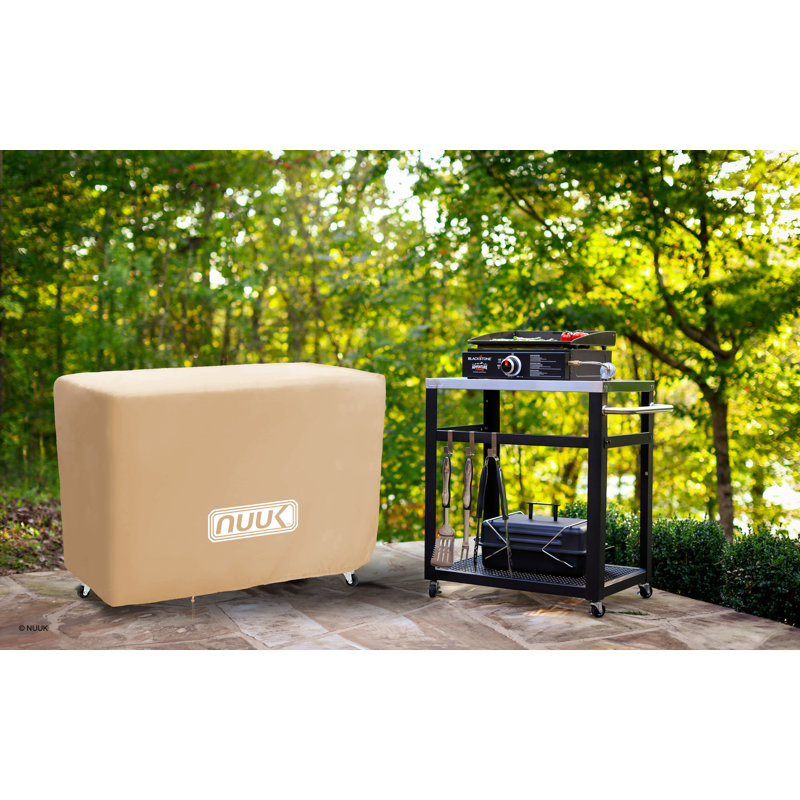Nuuk 30" Double-Shelf Stainless Steel Outdoor Dining Cart with Wheels