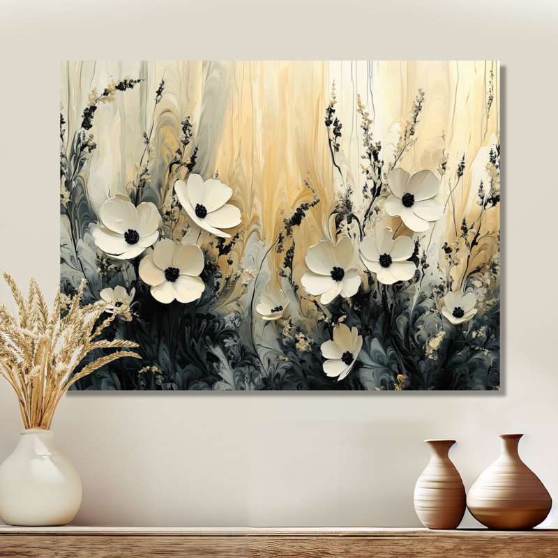 Irmingard - Floral Wall Art, 12" H x 20" W, Wrapped Canvas, Does Not Apply