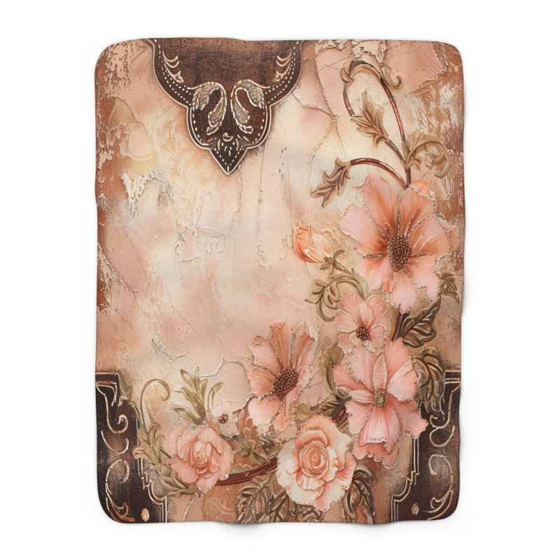 Boho Bronco Beauty - couverture en sherpa de qualité supérieure - reproduction d'art luxueuse, Grand lit