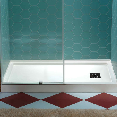 WOODBRIDGE 48 In. X 36 In. Solid Surface Shower Pan Base, Alcove Installation With Left/Right/Center Drain Options, Slip-Resistant & Mold-Resistant