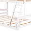 Lit superposé simple au-dessus d'un lit double blanc avec design de maison et fonction d'économie d'espace, fonction séparée, caractéristiques, construction en bois