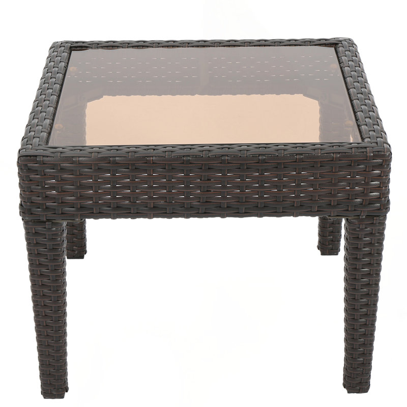 Outdoor Antibes Wicker Side Table, Brown