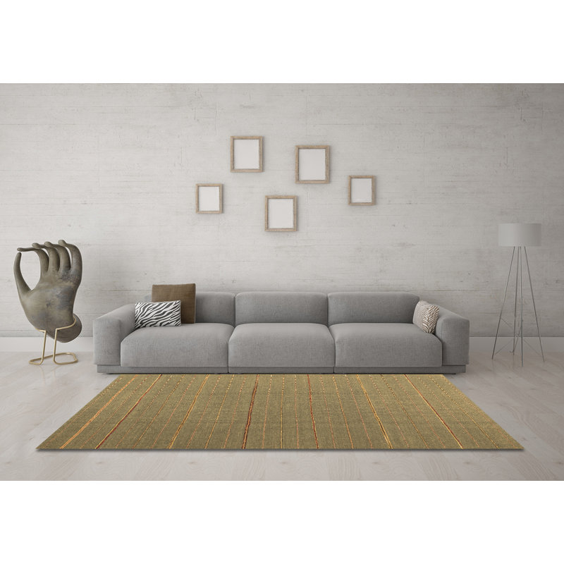 Washable Striped Indoor Rug, Round 4'