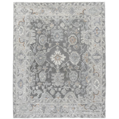 Tapis noué à la main Sophia Serafina - ardoise - 6 pi x 9 pi