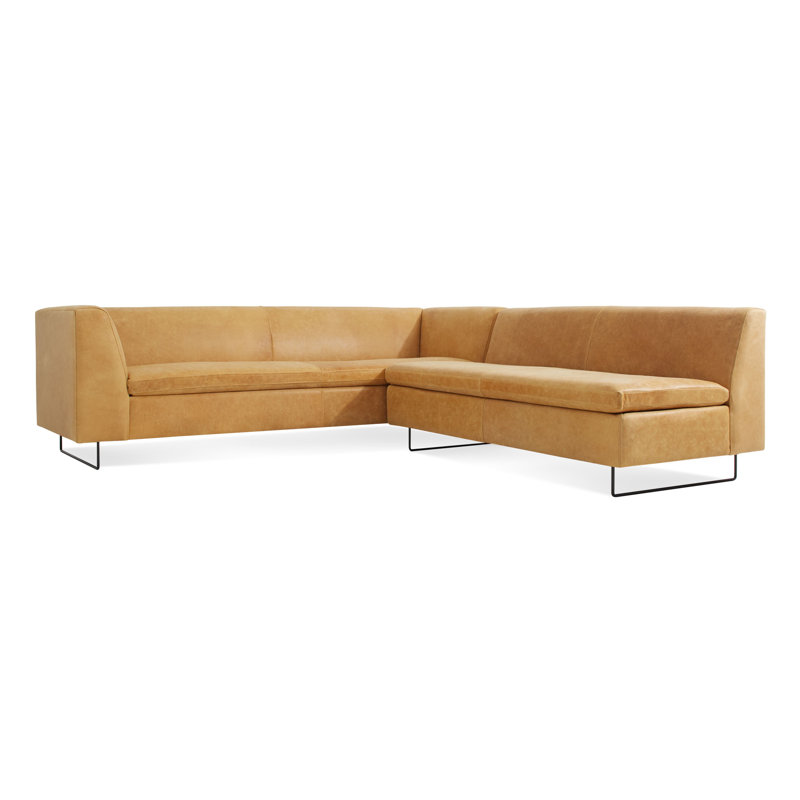 Bonnie And Clyde Sectional, Camel Genuine Leather
