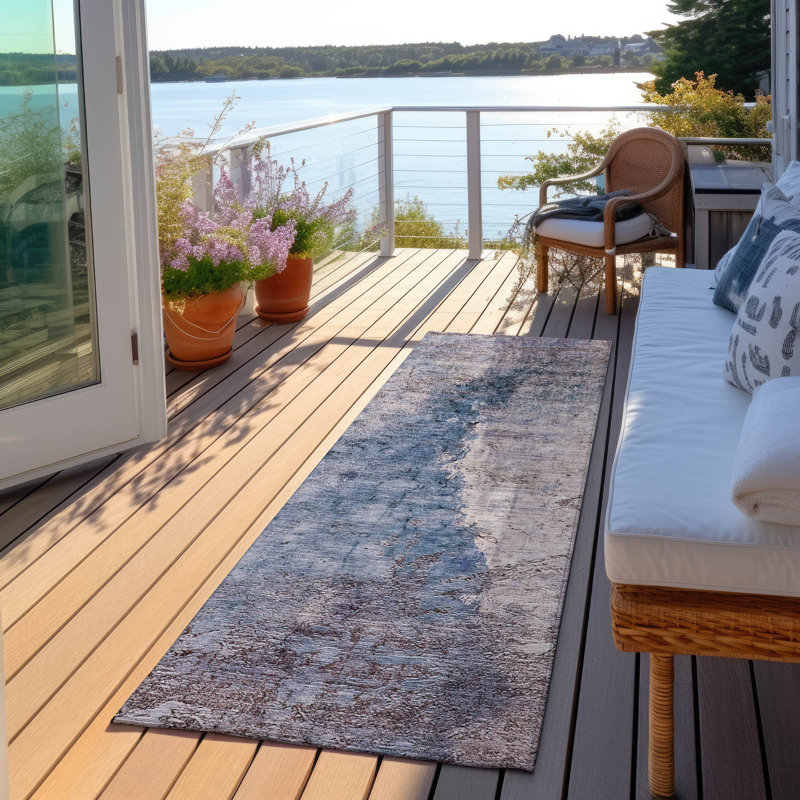 Kaylani Abstract Indoor / Outdoor Rug, Runner 2'3" x 7'6"