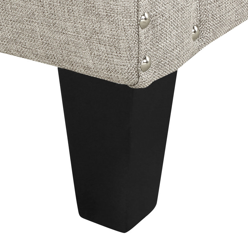Hilga Erica Accent Armchair With Chrome Nailhead Trim, Cream Polyester Blend