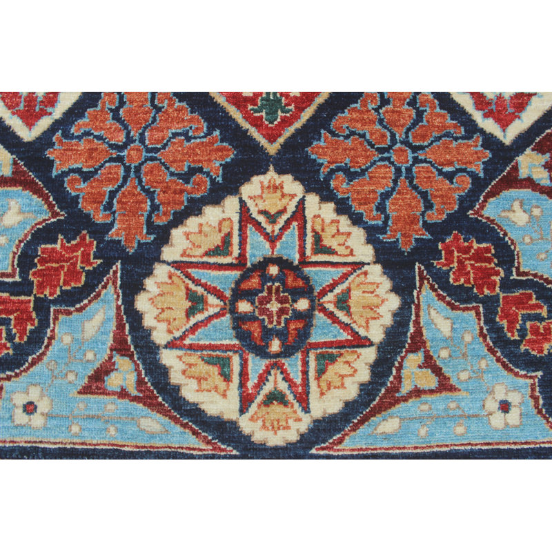 Tapis de zone one-of-kind noué la blue 10 pi 1 x 13 pi 10 laine Altom