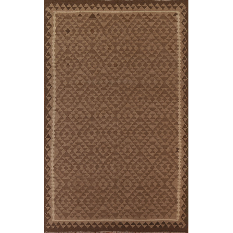 Tapis oriental réversible en laine Kilim 7 x 10