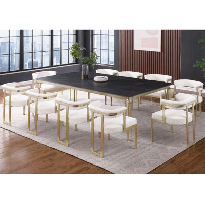 Ensemble de salle à manger 11 pièces Laurie - Table avec 10 chaises