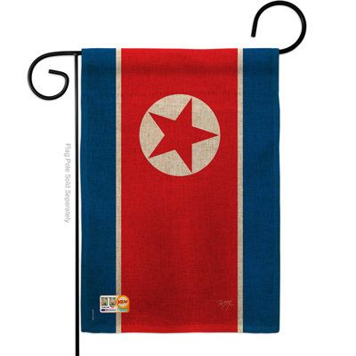 Polyester à 2 côtés 18,5 x 13 po corée du nord drapeau de jardin