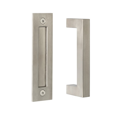 Square Barn Door Handle with Flush Handle, 8"