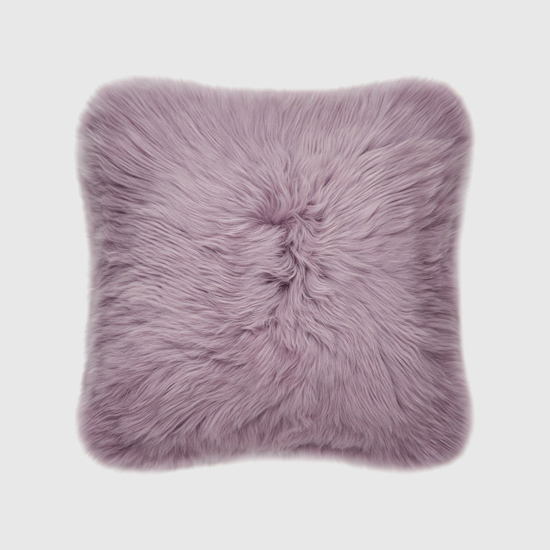 Fieldman Leather Reversible Throw Pillow, Light Purple