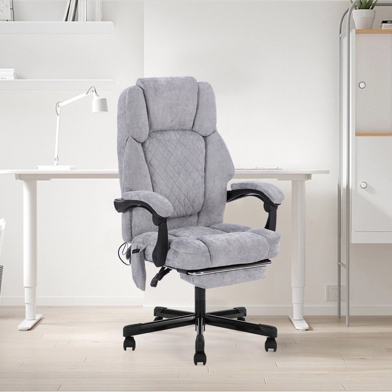 Adjustable Footrest and Lumbar Support Ergonomic Executive Office Chair, Gray