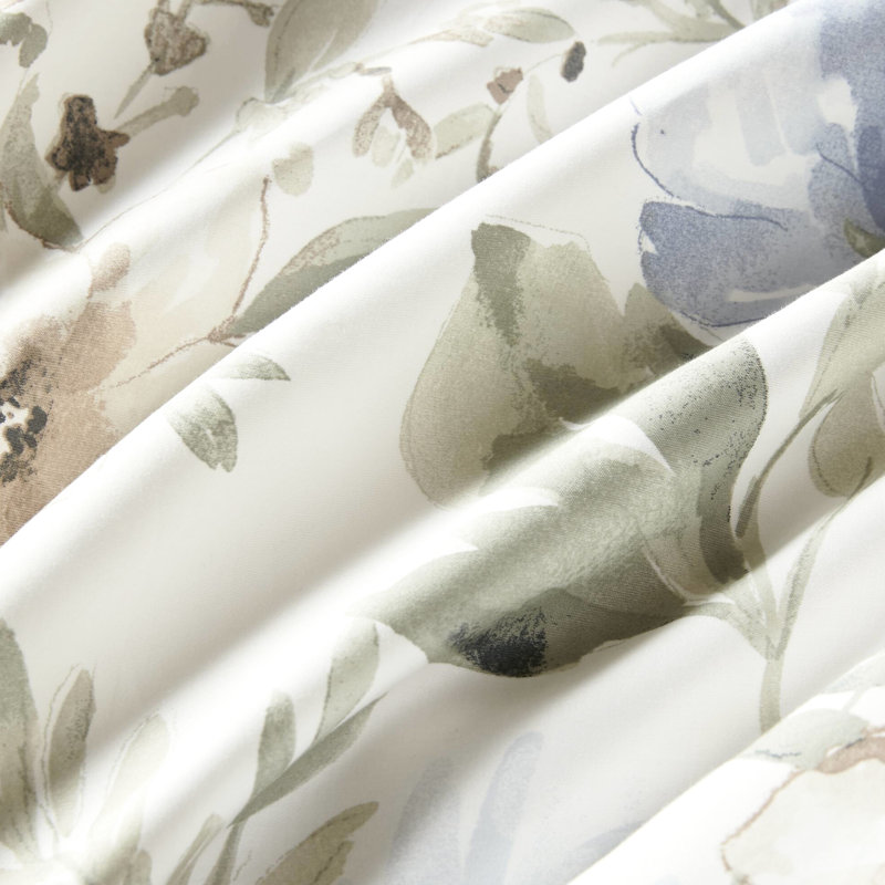 Couette double / grand avec imprimé 100% coton, douceur semblable au nuage, broderie exquise sur les coussins, et confort de haut niveau, broderie à point de chaînette, certification
