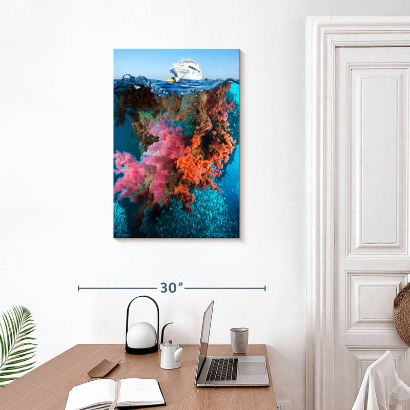 Aletra Yacht Over Rocky Reef, 30" H x 20" W
