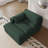 Bentura Oversized Upholstered Hunter Green Corduroy Chaise Lounge with Armrests & Throw Pillows-95259942-100930857