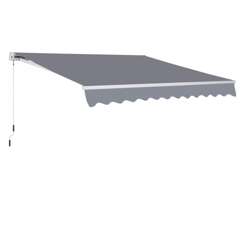 Sonakshi 3m W x 2.5m D Retractable Patio Awning, Grey