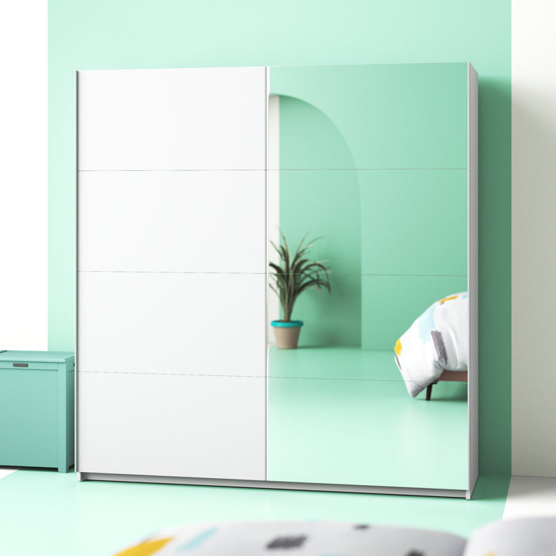 Denver 2 Door Wardrobe, 210cm H x 180cm W x 61cm D, White