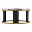 Table basse Besy, 36 pouces, faux marbre blanc, base anneau doré, noir