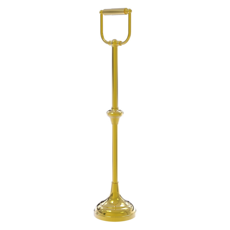 Free Standing Toilet Paper Holder, Polished Brass