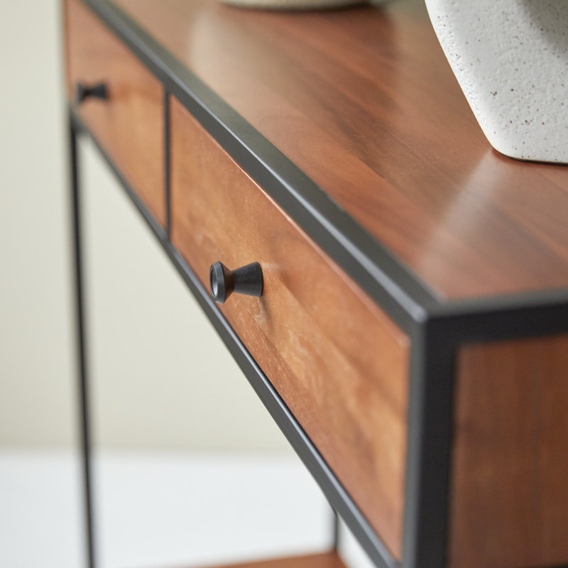 Agra 39.37'' W Solid Wood Console Table