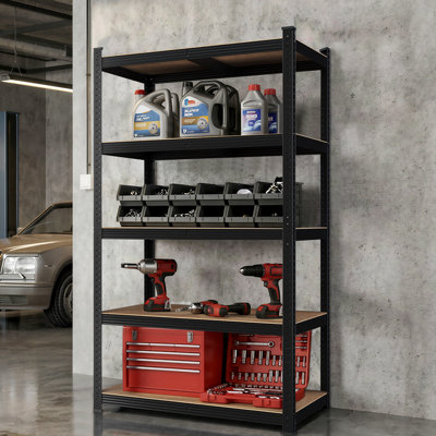 Lundys 71" H x 35.5" W x 16" D 5-Tier Adjustable Metal MDF Storage Rack Shelves Boltless Shelving
