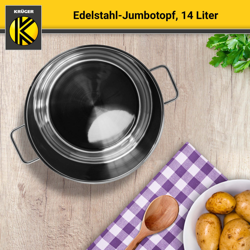 Karl Kruger 20L Stainless Steel Stock Pot, 14 L
