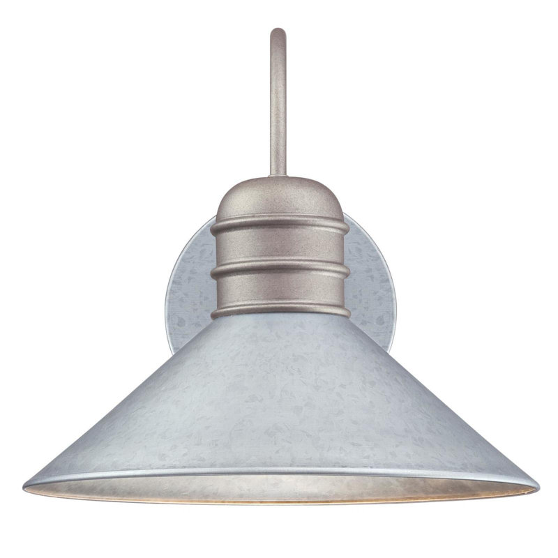 Watts Creek One-Light Outdoor Wall Fixture - Galvanized Steel Finish, Galvanized Steel, 11" H x 11" W x 12.5" D