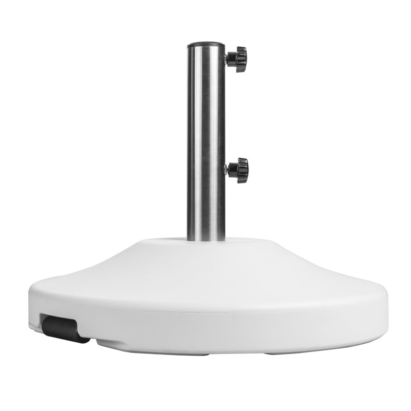 US Weight 80 lb. Fillable Capacity Round Free-Standing Outdoor Patio Umbrella Base in White, White