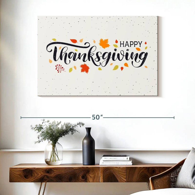Cursive Thanksgiving Greeting, H 26 po x l 39 po