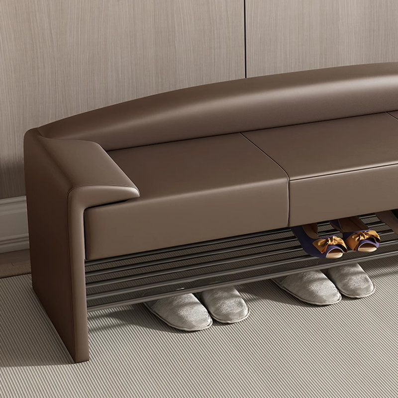 Banc de rangement rembourré pour chaussures, Café