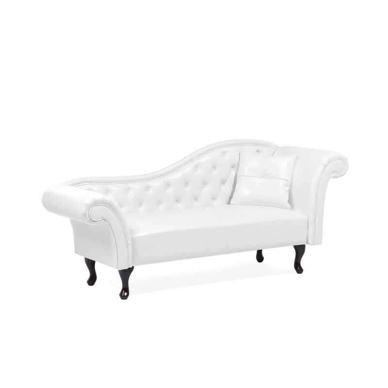 Ekstrom Faux Leather Chaise Lounge, White