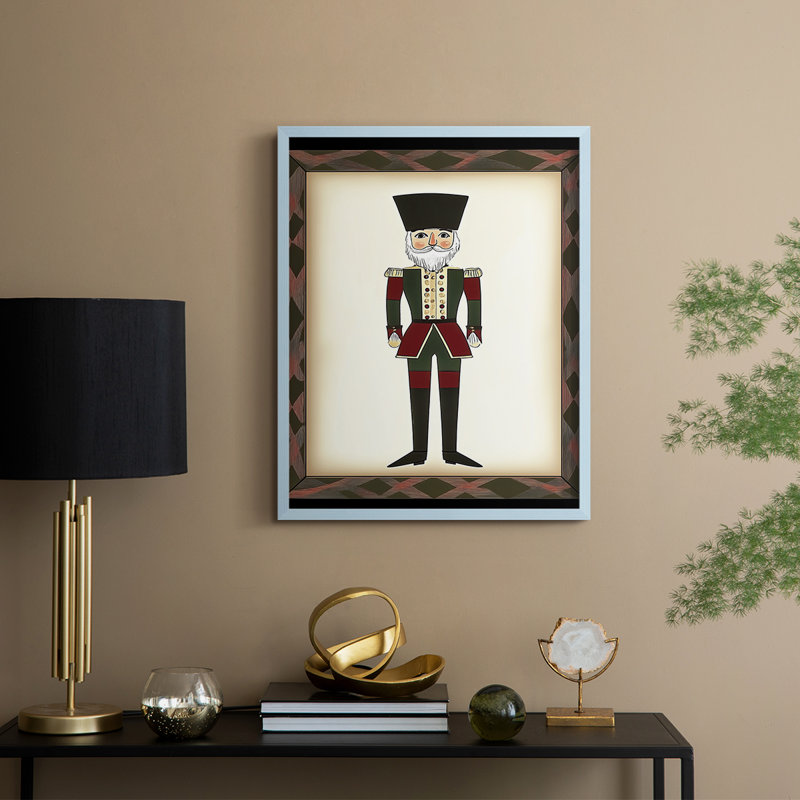 Christmas Holiday Art CXVI Framed Print - Solid Wood, 15" H x 12" W, Blue
