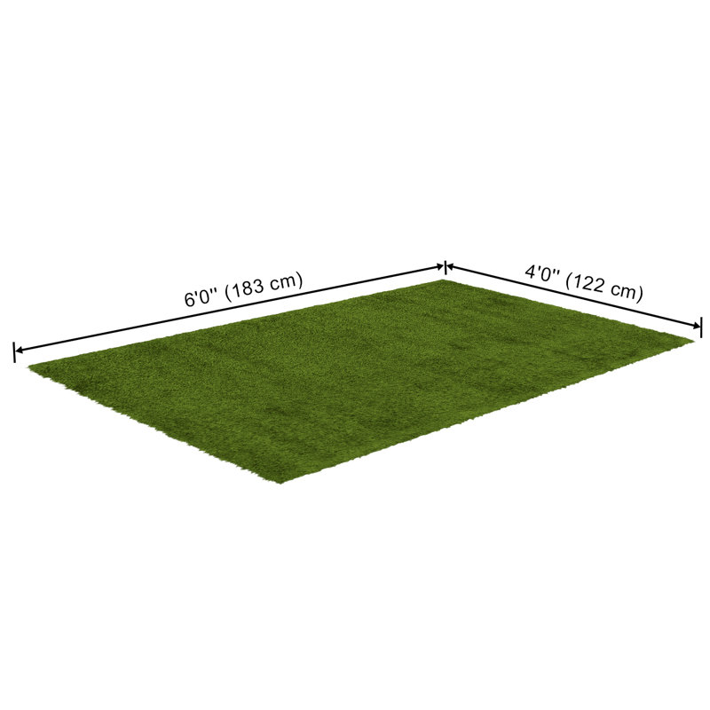 Tapis d'intérieur / extérieur vert Braden, Rectangle 4 pi x 6 pi