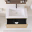 Meuble-lavabo mural simple 30 po avec lavabo à surface solide blanc brillant-20413020