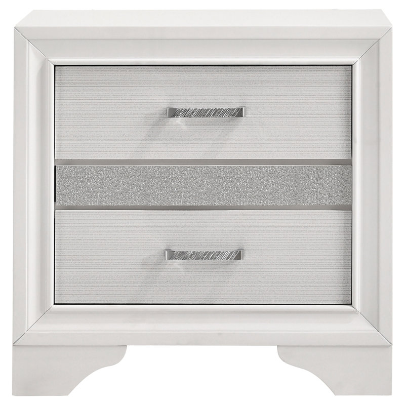 Miranda 2-Drawer Nightstand White, White