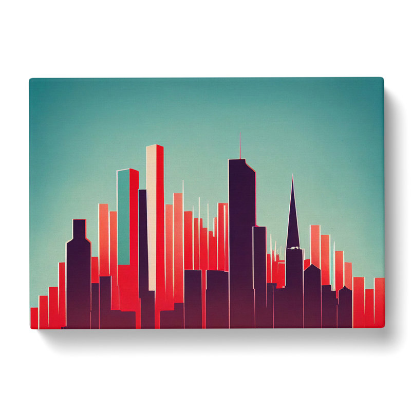 Idyllic Skyscraper Skyline Abstract - Wrapped Canvas, 50cm H x 76cm W x 3cm D