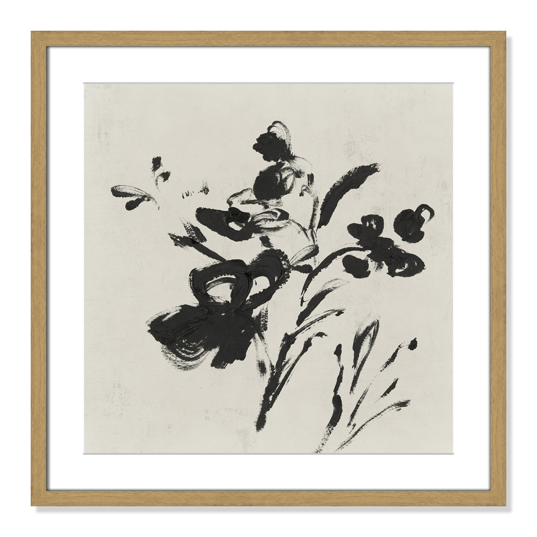 Frony Black Florals II by Isabelle Z - Picture Frame Painting Lark Manor™ Frame 